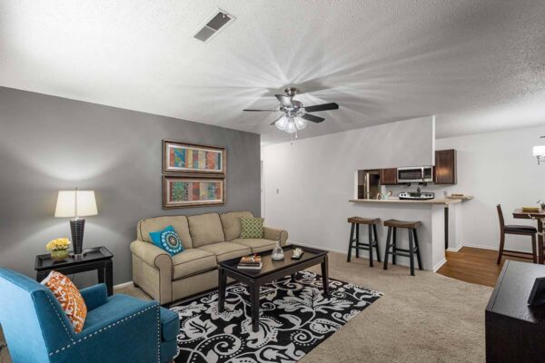 cc-lp-livingroom living room and kitchen with breakfast bar