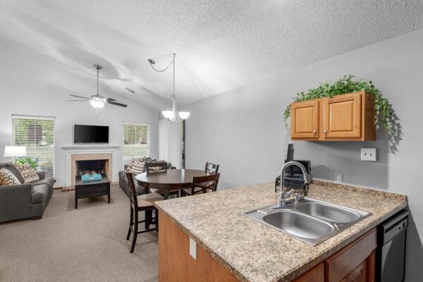 ft-lp-kitchen kitchen with fireplace and windows